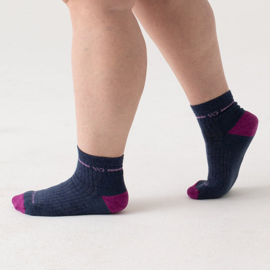 W Single Stripe Midweight Quarter Sock