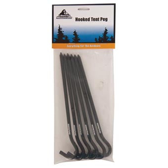 Aluminum Hooked Tent Peg 6 pack