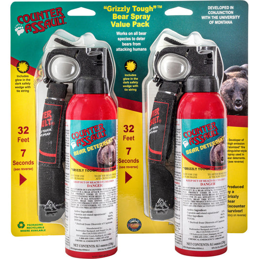 Counter Assault Bear Spray Capsaicin Value Pack with Holster and 2 8.10oz Cans