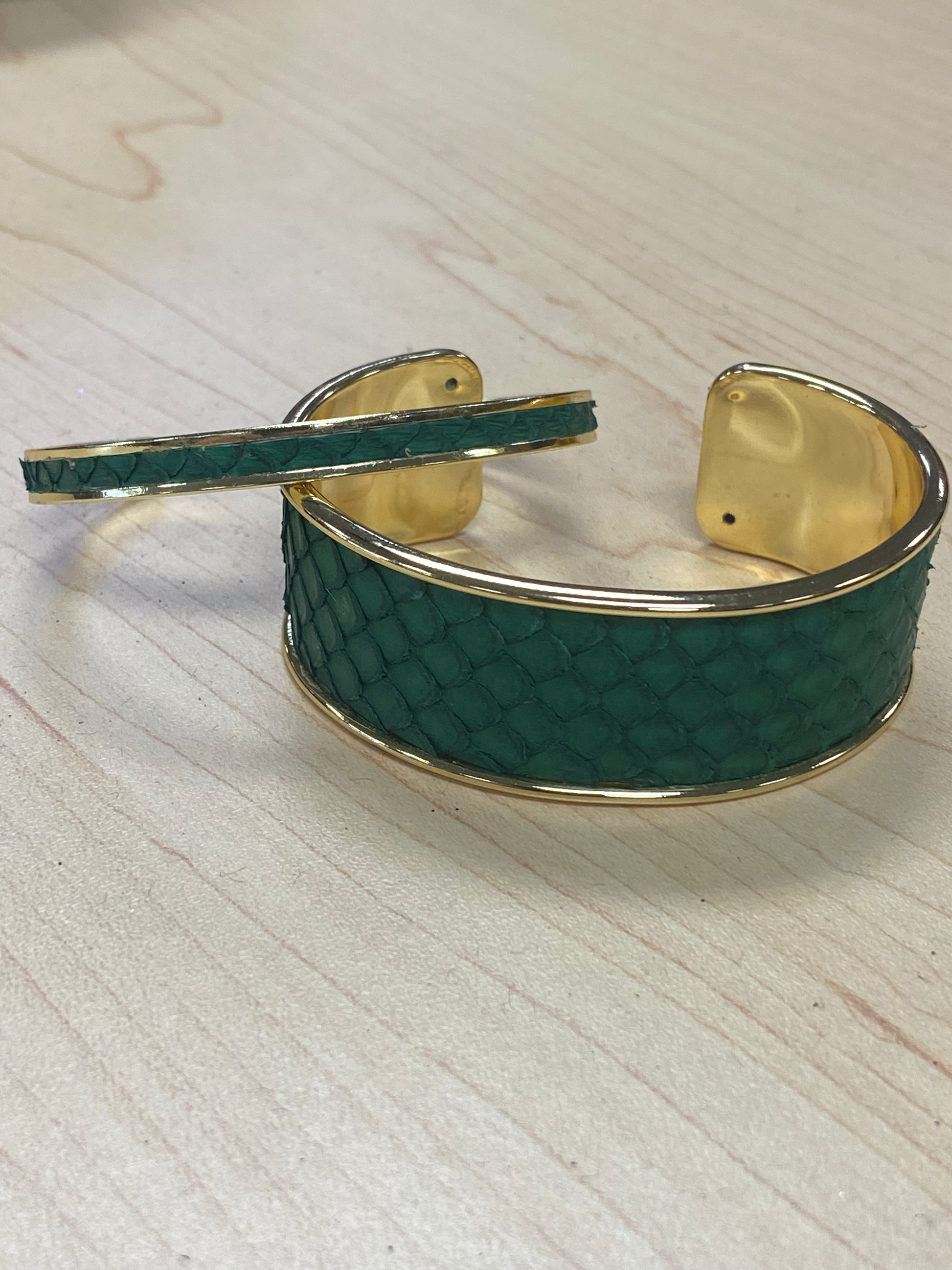 Python Skin Gold Cuff