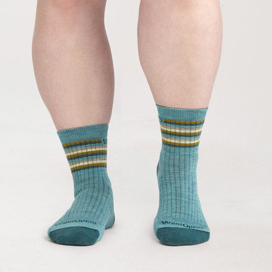 Women's Multi Stripe Cushion Micro Crew Socks