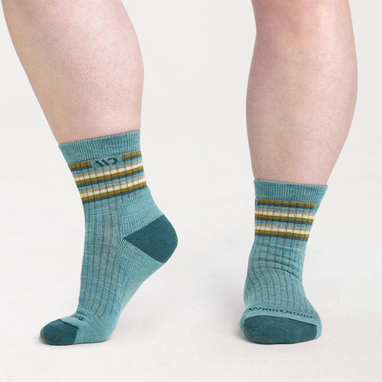 Women's Multi Stripe Cushion Micro Crew Socks