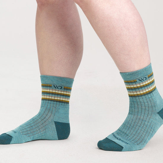 Women's Multi Stripe Cushion Micro Crew Socks