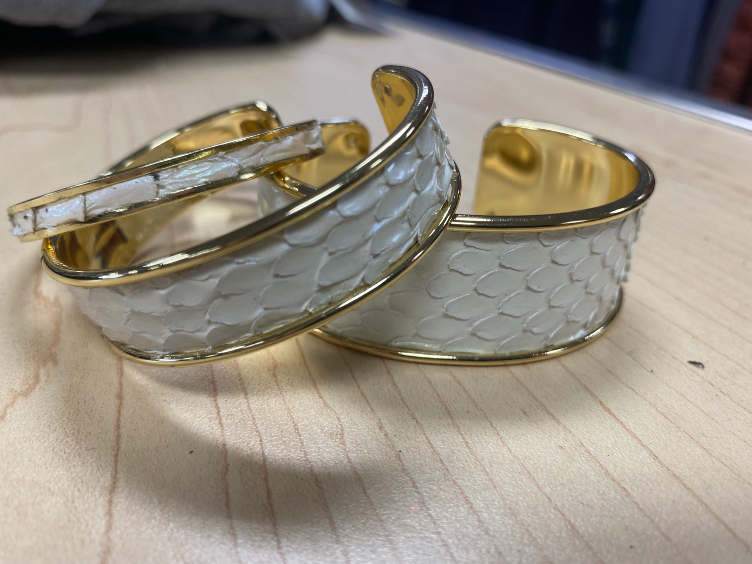 Python Skin Gold Cuff