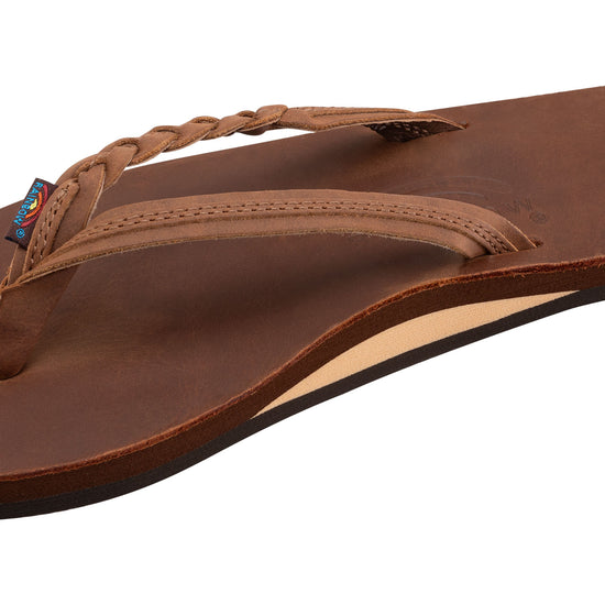 Flirty Braidy - Single Layer Premier Leather 1/2" Narrow Strap with Braid