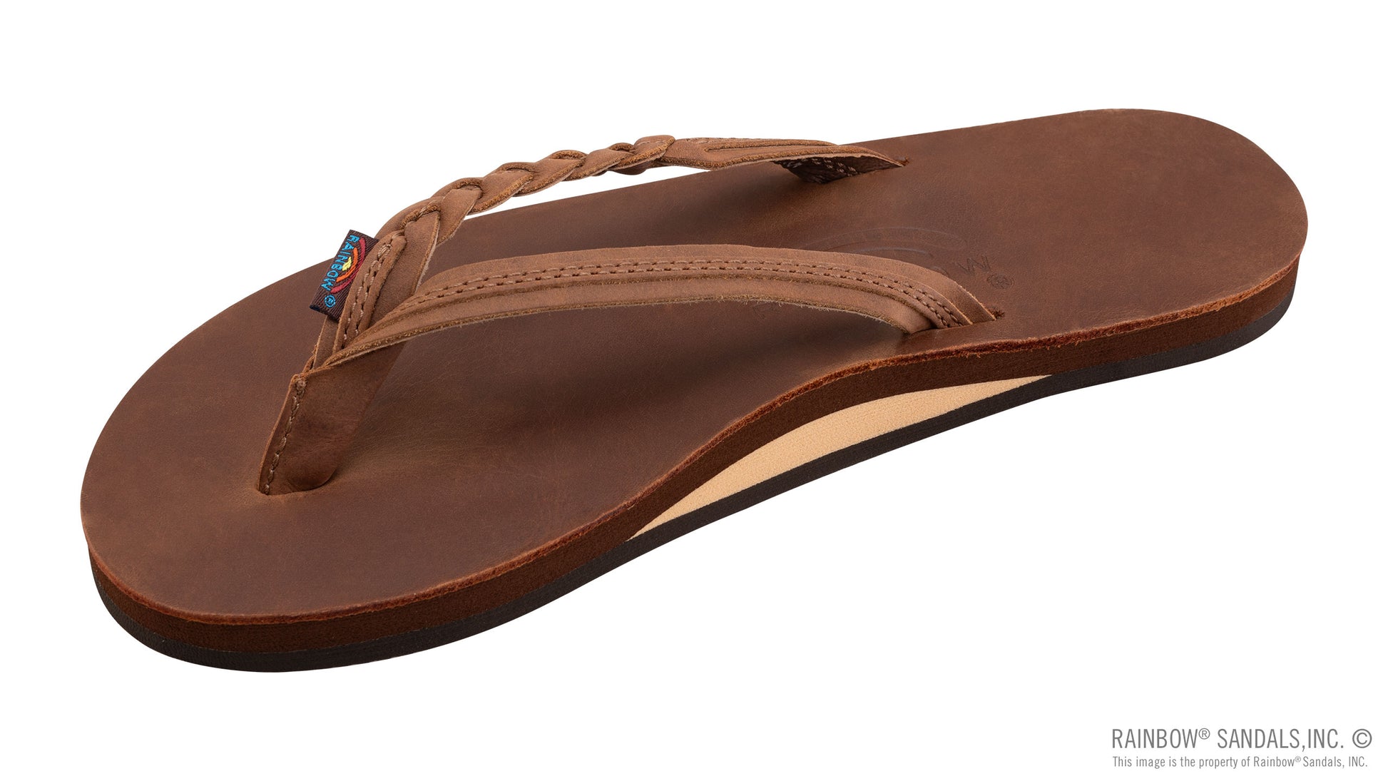 Flirty Braidy - Single Layer Premier Leather 1/2" Narrow Strap with Braid