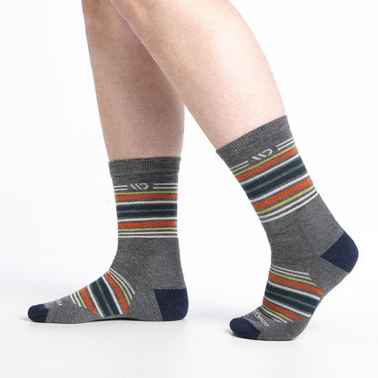 Men's Multi Stripe Midweight Micro Crew Sock