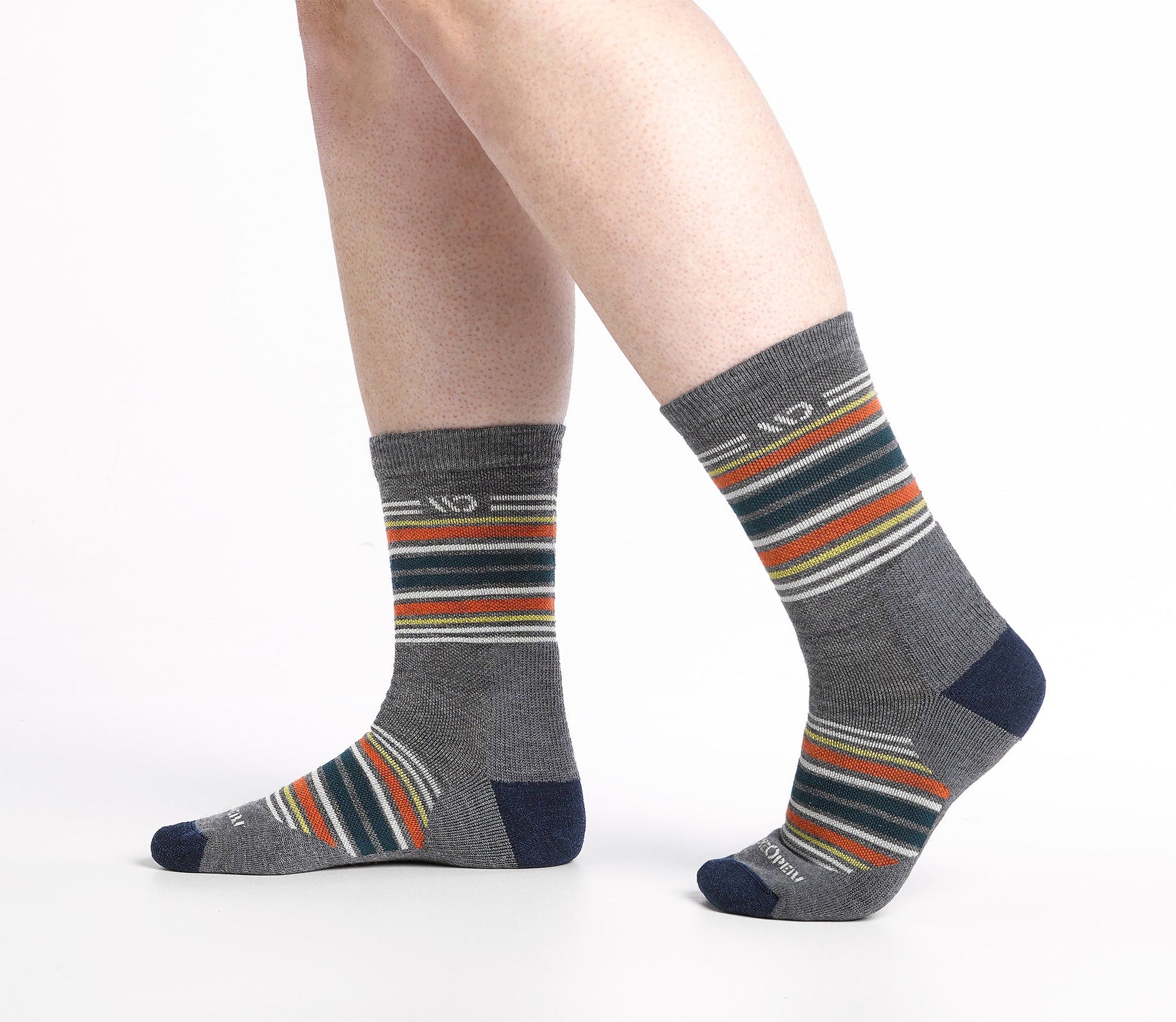 Men's Multi Stripe Midweight Micro Crew Sock