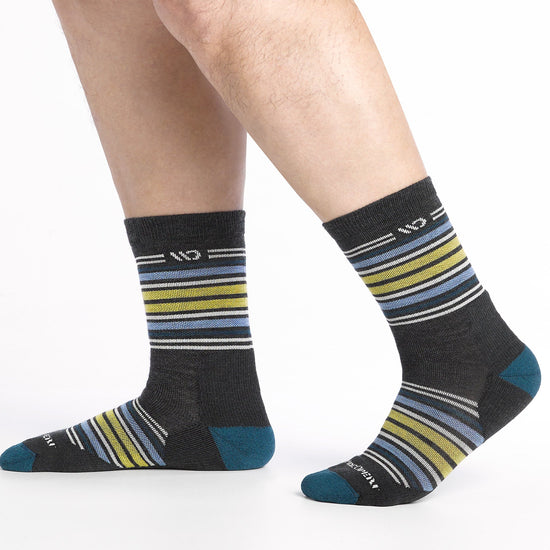 Men's Multi Stripe Midweight Micro Crew Sock