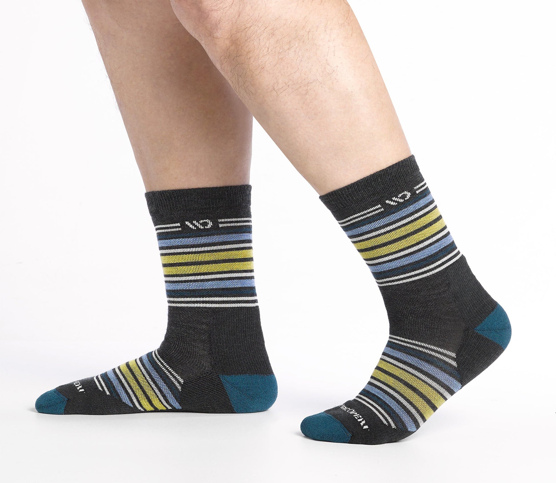 Men's Multi Stripe Midweight Micro Crew Sock