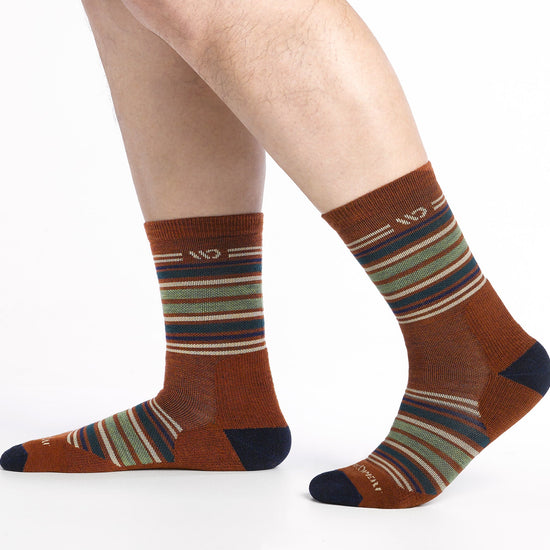 Men's Multi Stripe Midweight Micro Crew Sock