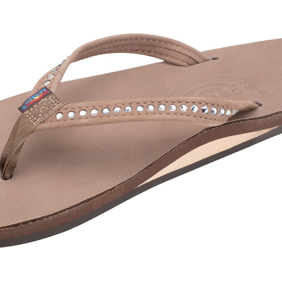 Crystal Collection - Single Layer Arch Support Leather 1/2" Narrow Strap with Swarovski® Crystals