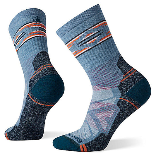 Hike Light Cushion Broken Stripes Pattern Crew Socks