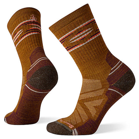 Hike Light Cushion Broken Stripes Pattern Crew Socks