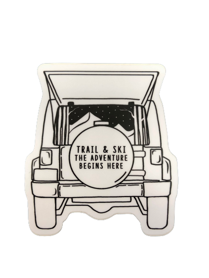 Adventure Begins Here Jeep Sticker