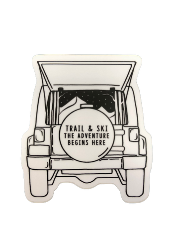 Adventure Begins Here Jeep Sticker