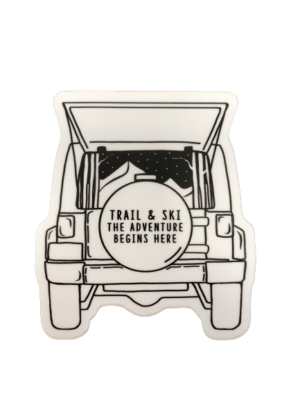 Adventure Begins Here Jeep Sticker