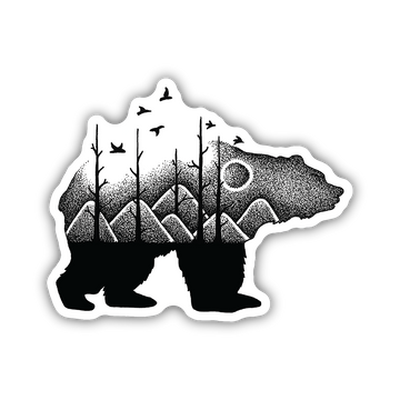 Bear Mountain Scene Sticker