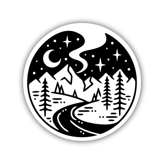 Starry Night River Sticker