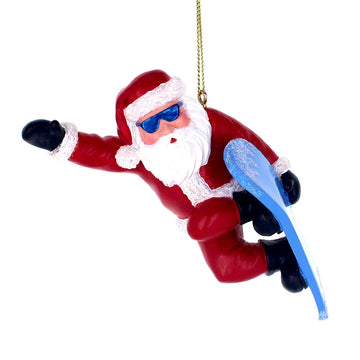 Snowboard Santa Ornament